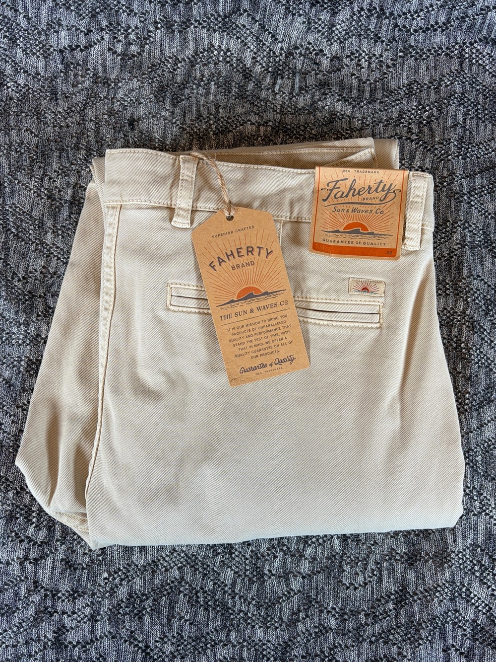Faherty Coastline Chino Pants Men's 32 x 32 Stone